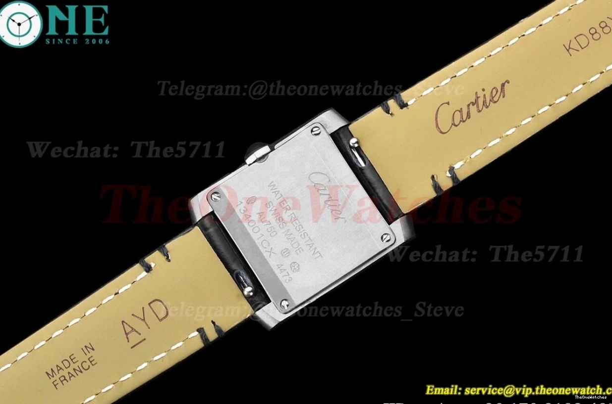 LE Dia Quartz Silver SS 8848F Dial Française Black Tank 21.2mm 0416